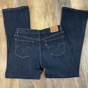 Levis Strauss 515 Women's Jeans size 10 M boot cut stretch Dark denim blue